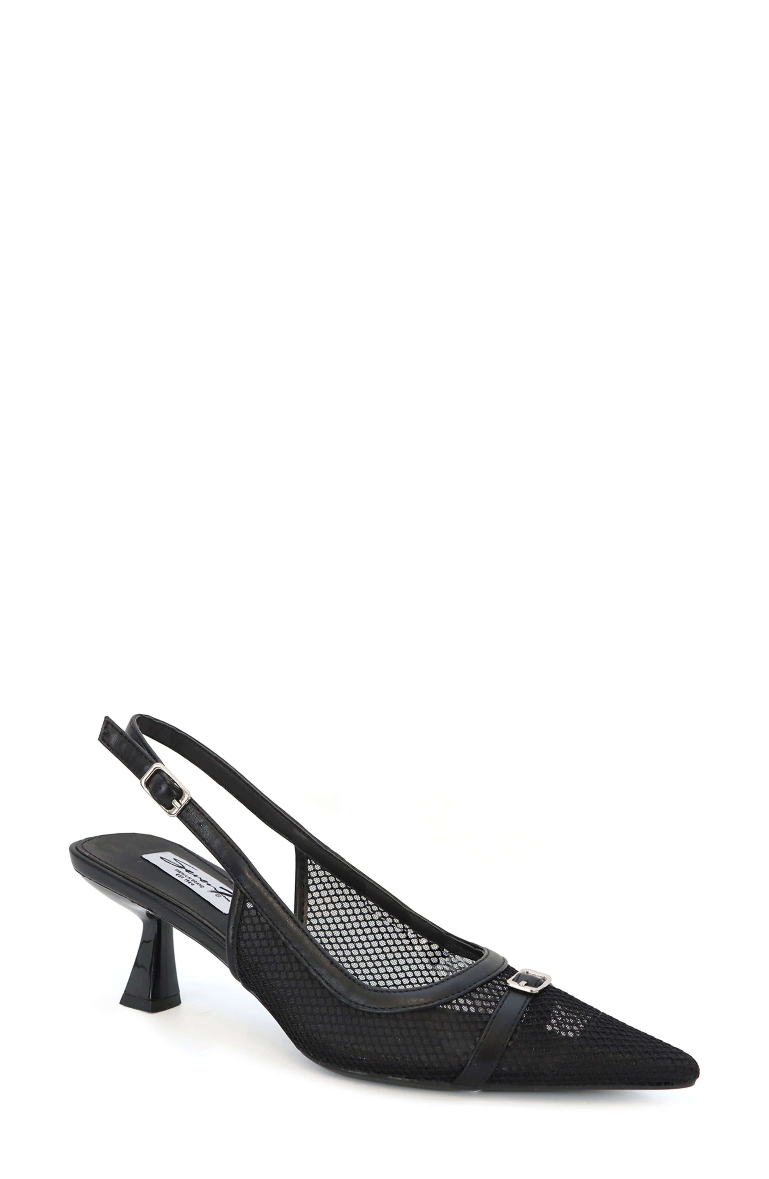 Seven7 Mesh Pointed Toe Slingback Pump