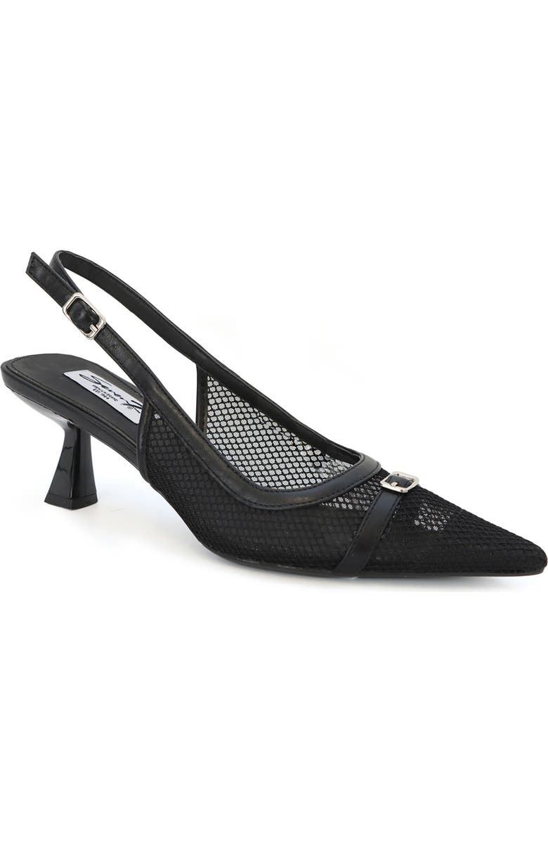 Seven7 Mesh Pointed Toe Slingback Pump, Main, color, Black