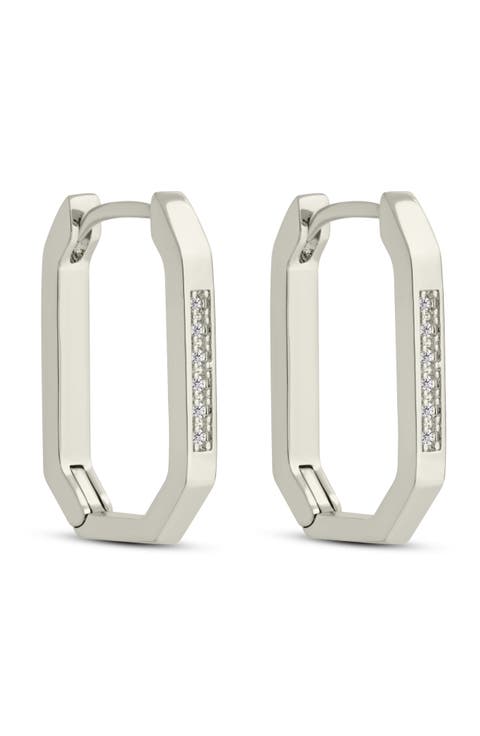 Aria Geometric CZ Hoop Earrings