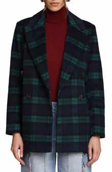 Avec Les Filles Blackwatch Plaid Double Breasted Blazer