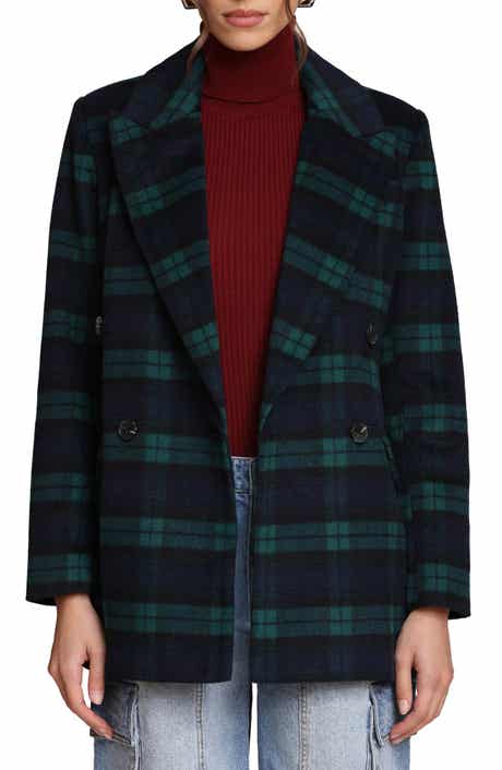 Avec Les Filles Blackwatch Plaid Double Breasted Blazer
