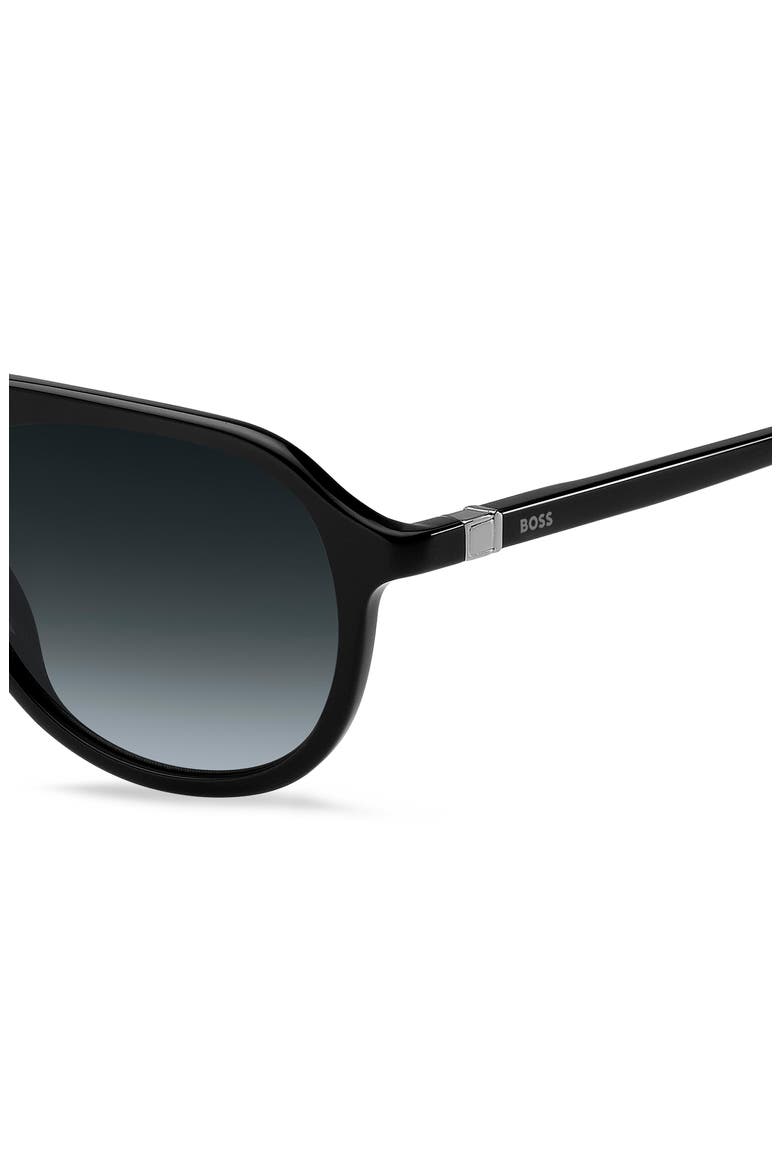 54mm Gradient Pilot Sunglasses, Alternate, color, BLACK