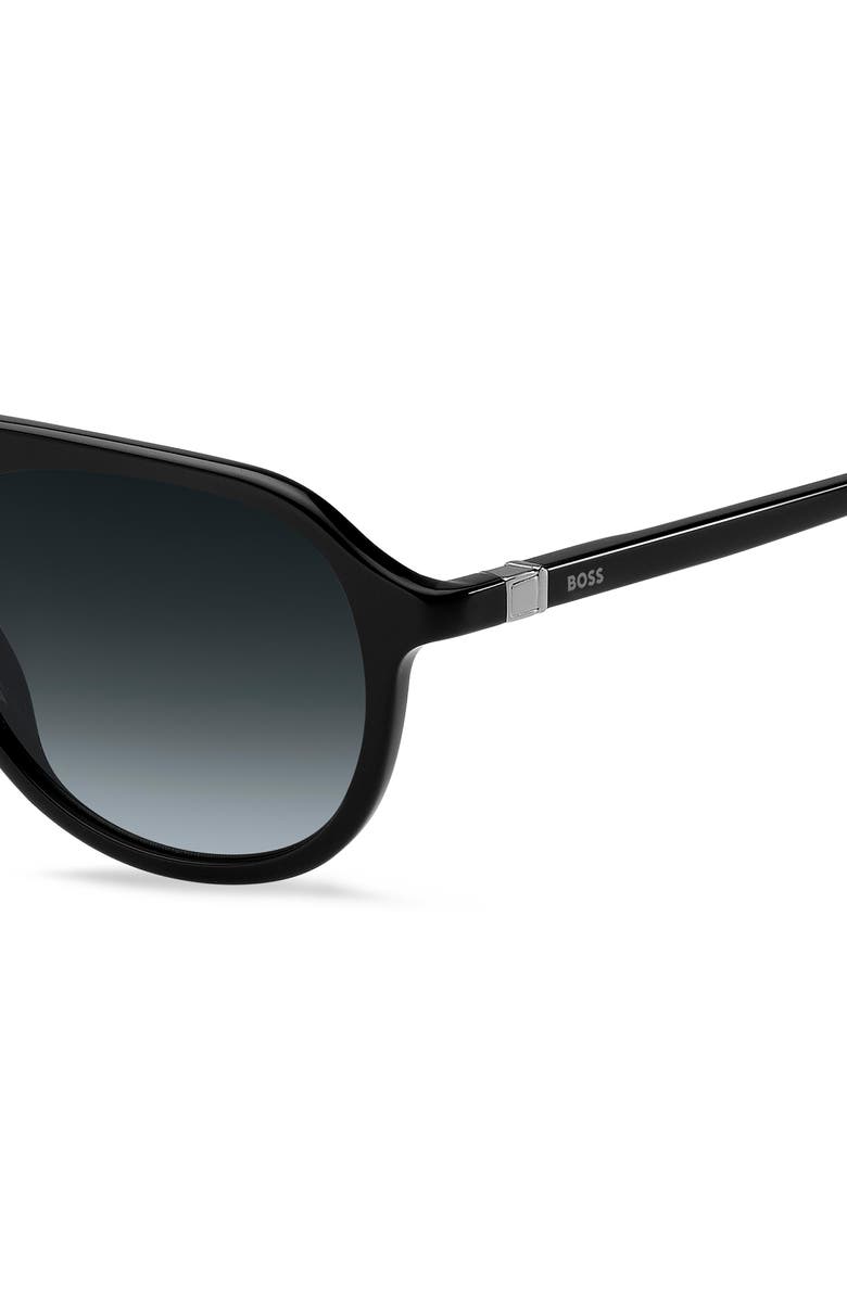BOSS 54mm Gradient Pilot Sunglasses, Alternate, color, Black