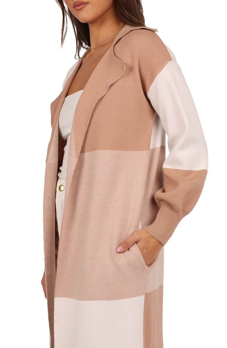 Petal & Pup Kingston Large Check Long Cardigan, Alternate, color, Beige Check