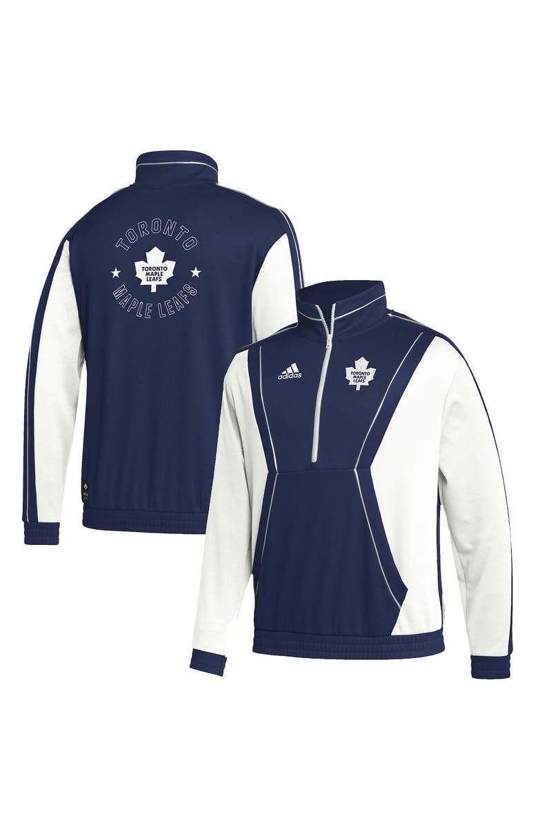 adidas Men's adidas Blue Toronto Maple Leafs Team Classics Half-Zip Jacket, Main, color,