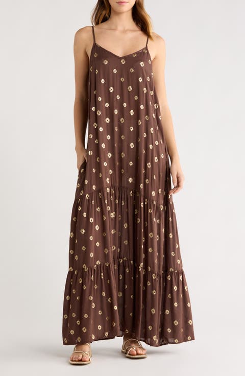 Metallic Dot Cover-Up Dress