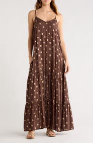 Elan Metallic Dot Cover-Up Dress