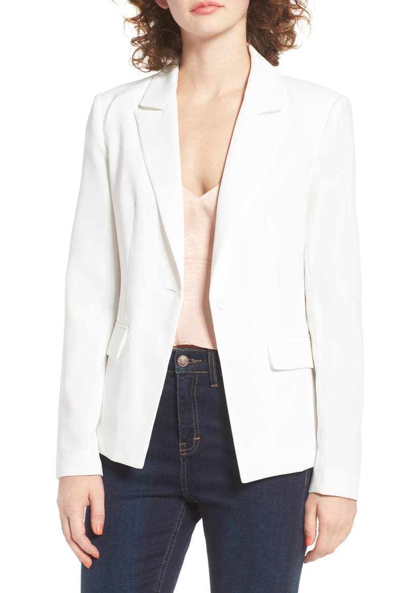 Structured Blazer, Main, color, WHITE