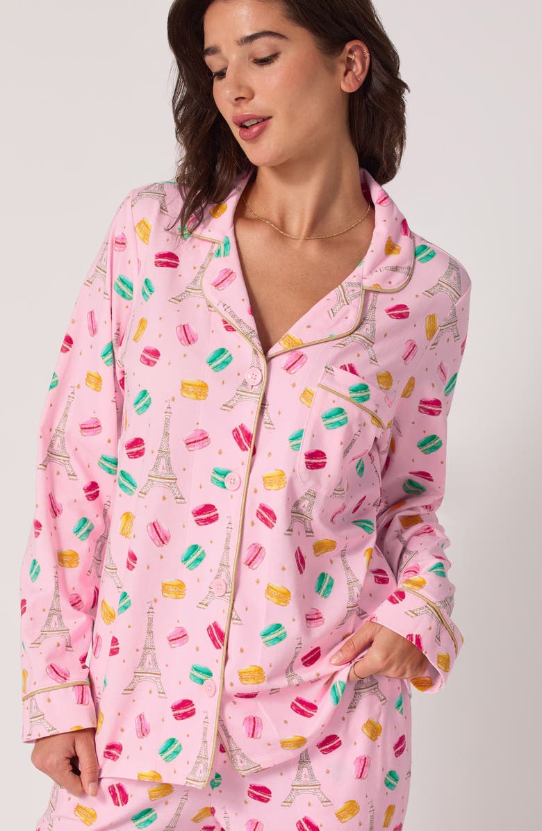 BedHead Pajamas Print Jersey Pajamas, Alternate, color, Eiffel For You