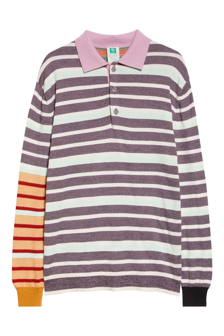 Carl Stripe One of a Kind Polo, Alternate, color, WHITE MULTI
