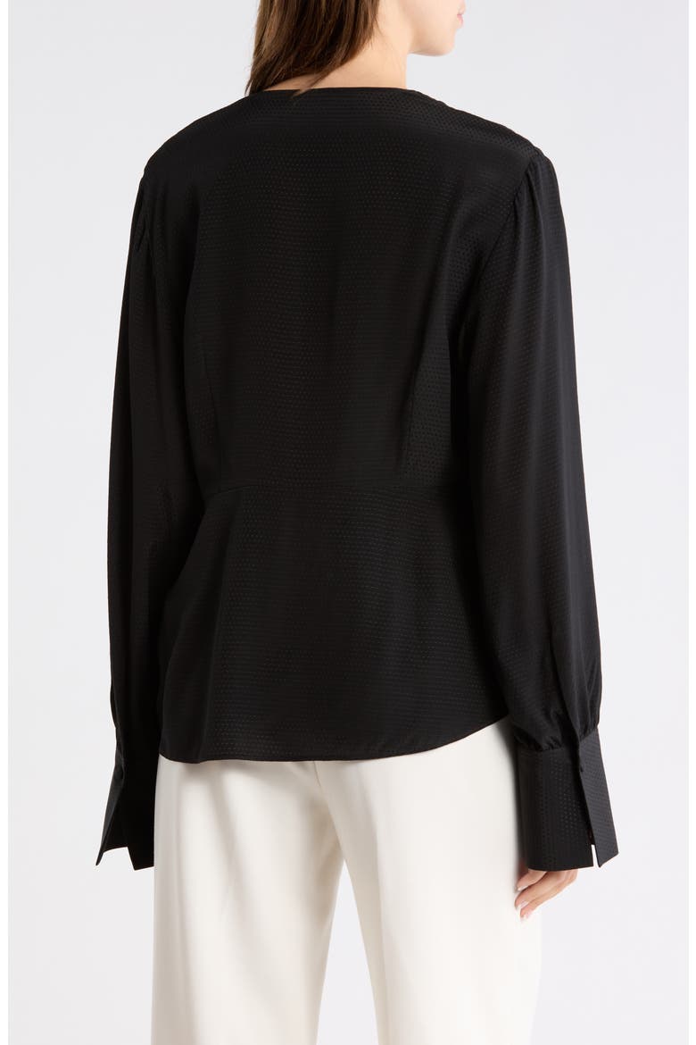Bawari Twist Front Cotton Shirt, Alternate, color, BLACK
