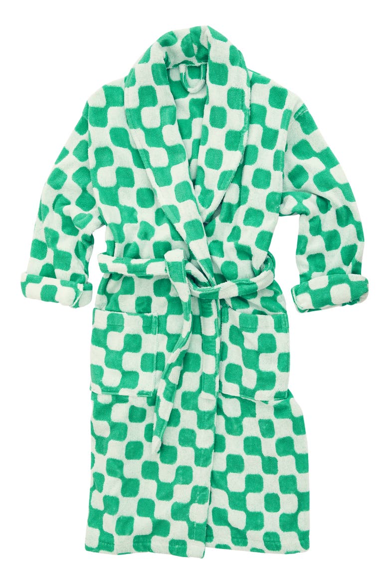 Net Checkerboard Cotton Terry Robe, Main, color, NET