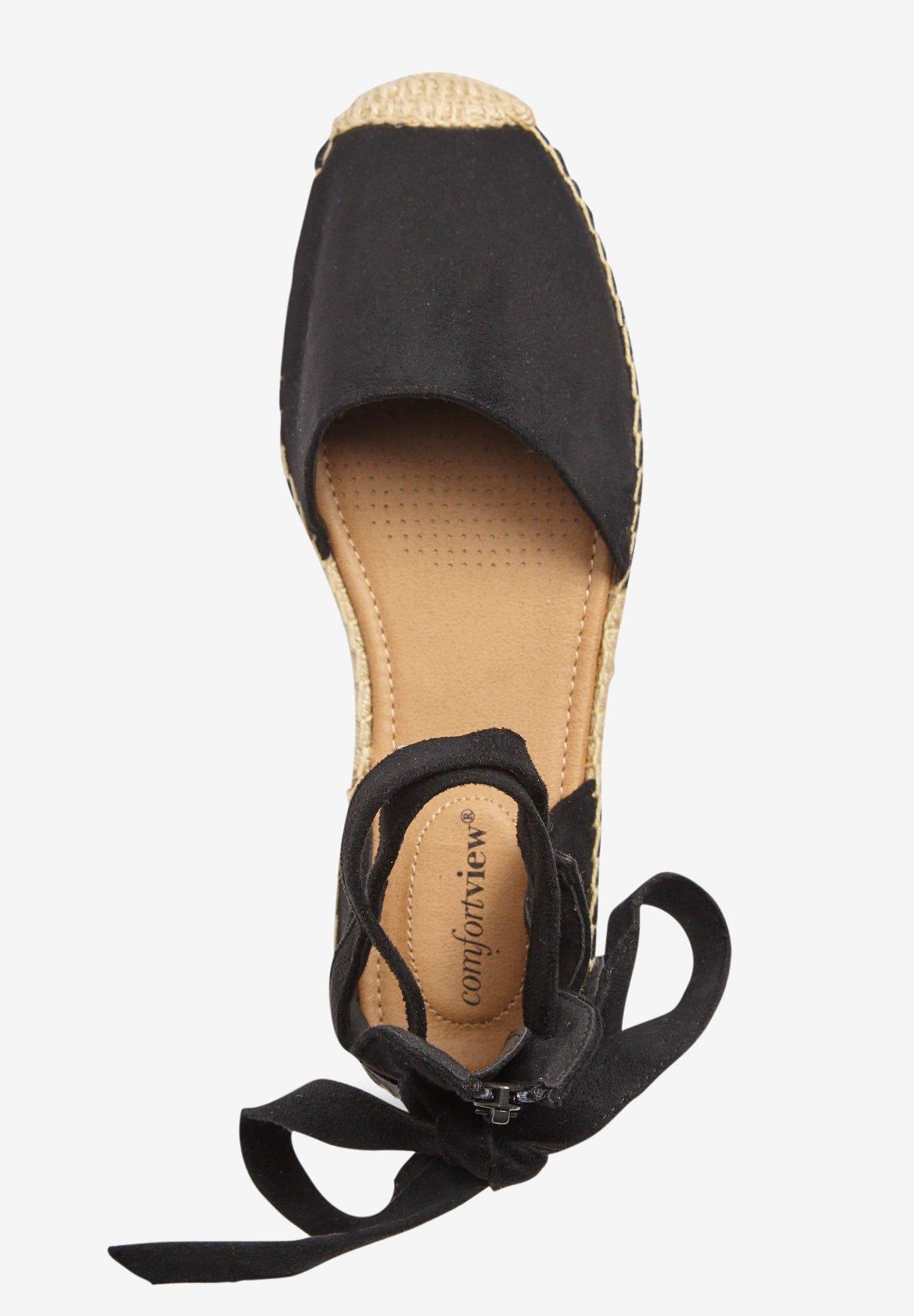 Comfortview The Shayla Flat Espadrille, Alternate, color, Black