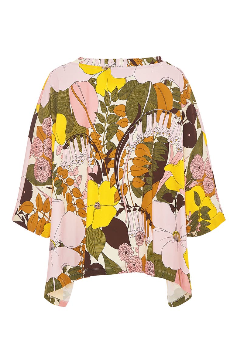 La DoubleJ Meditation Poncho Big Flower Rose Pink, Alternate, color, 