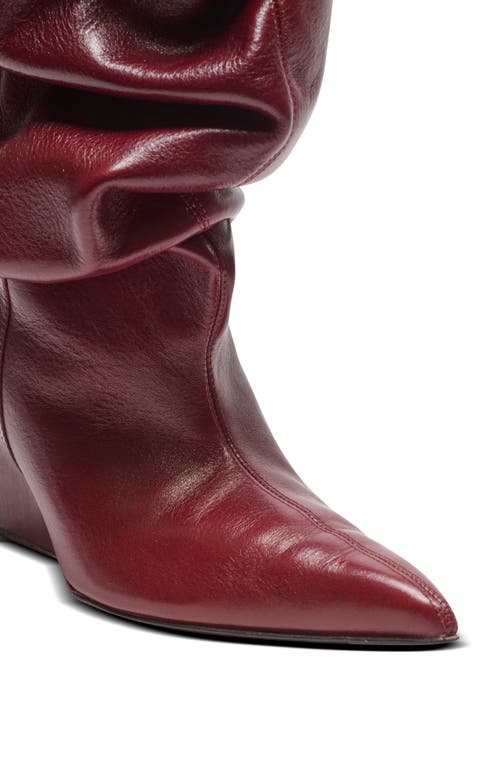 Balmain Wedge Ankle Boots In Burgundy