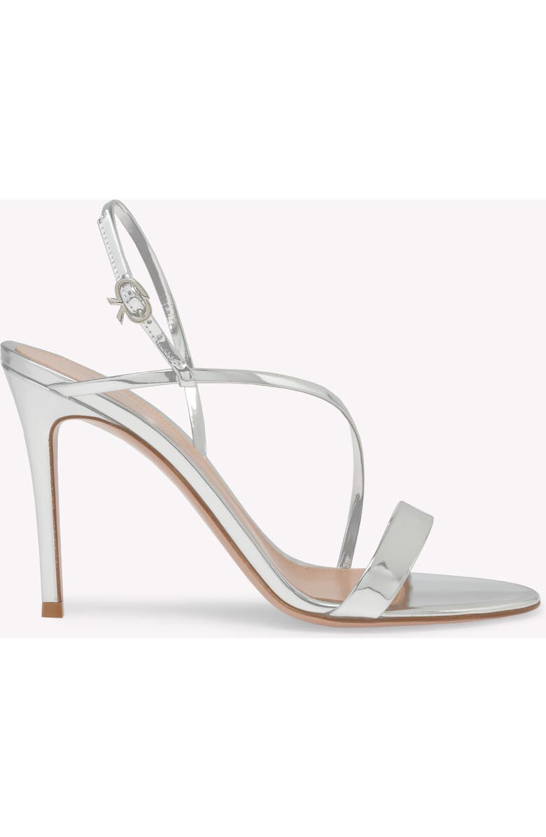 Gianvito Rossi Manhattan 95 Sandal, Main, color, Metallic Silver Leather
