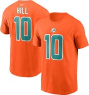 Nike Men's Nike Tyreek Hill Orange Miami Dolphins Player Name & Number T-Shirt