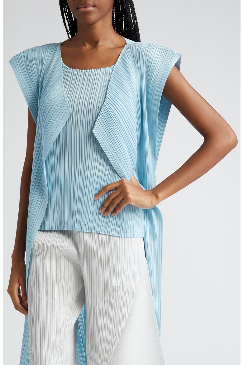 Monthly Colors March Sleeveless Cardigan, Alternate, color, PALE BLUE
