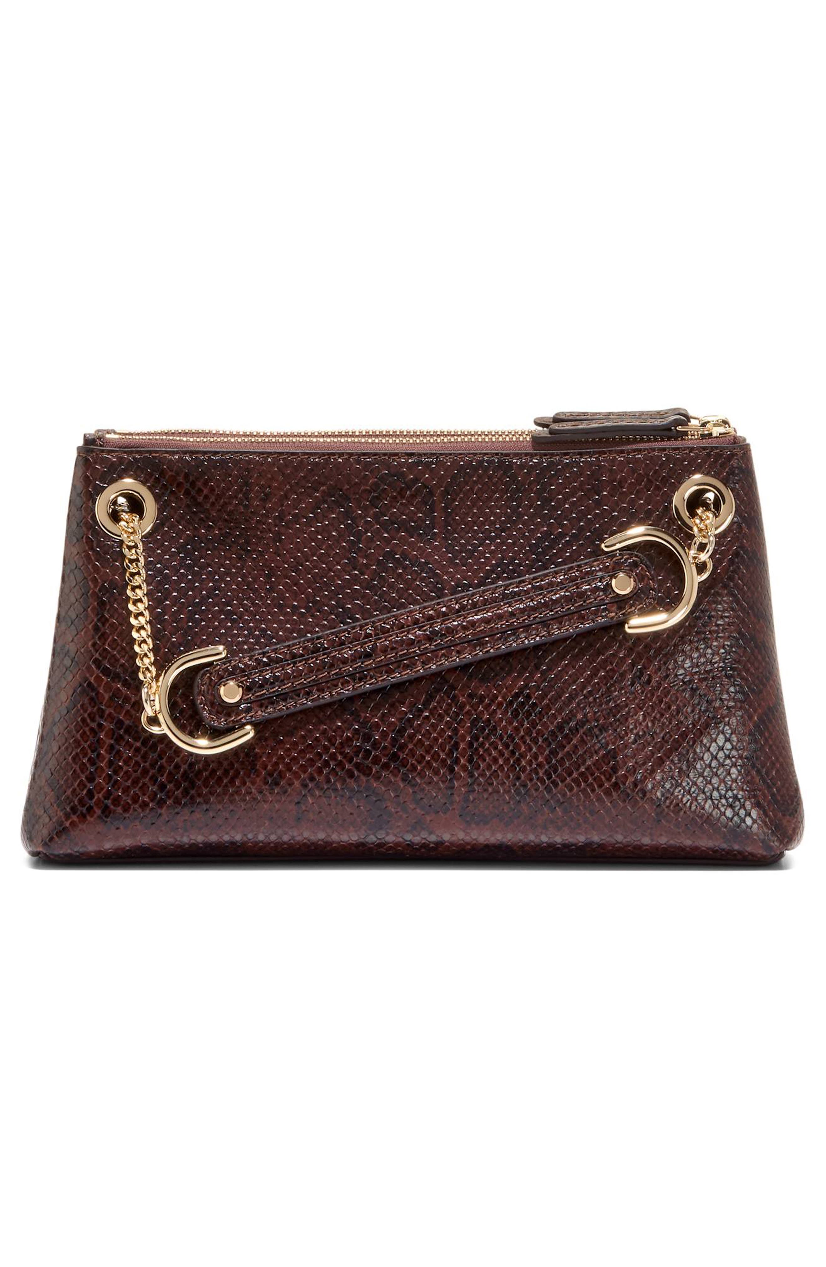 Vivianne Leather Crossbody Bag, Alternate, color, HICKORY SNAKE PRINT