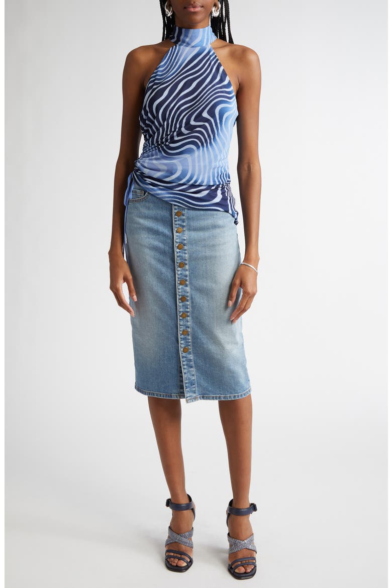 Kemeisha Swirl Print Sleeveless Top, Alternate, color, NAVY SWIRL