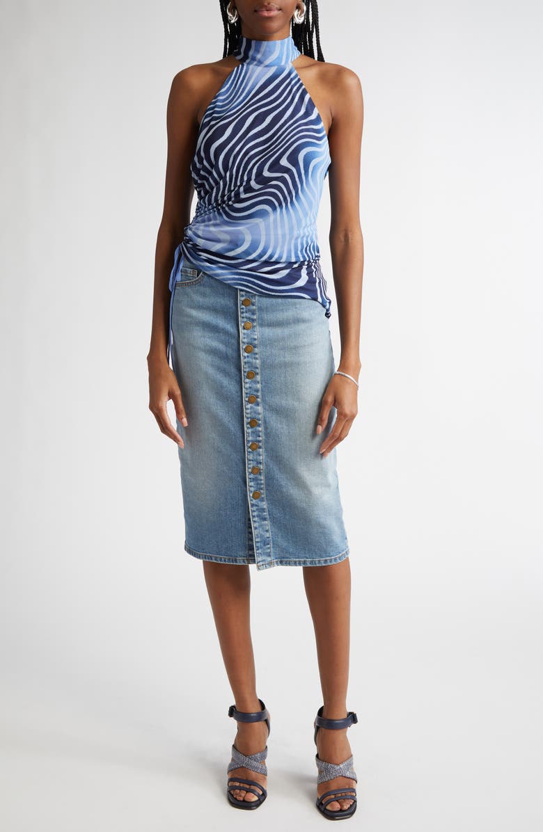 Ramy Brook Kemeisha Swirl Print Sleeveless Top, Alternate, color, Navy Swirl