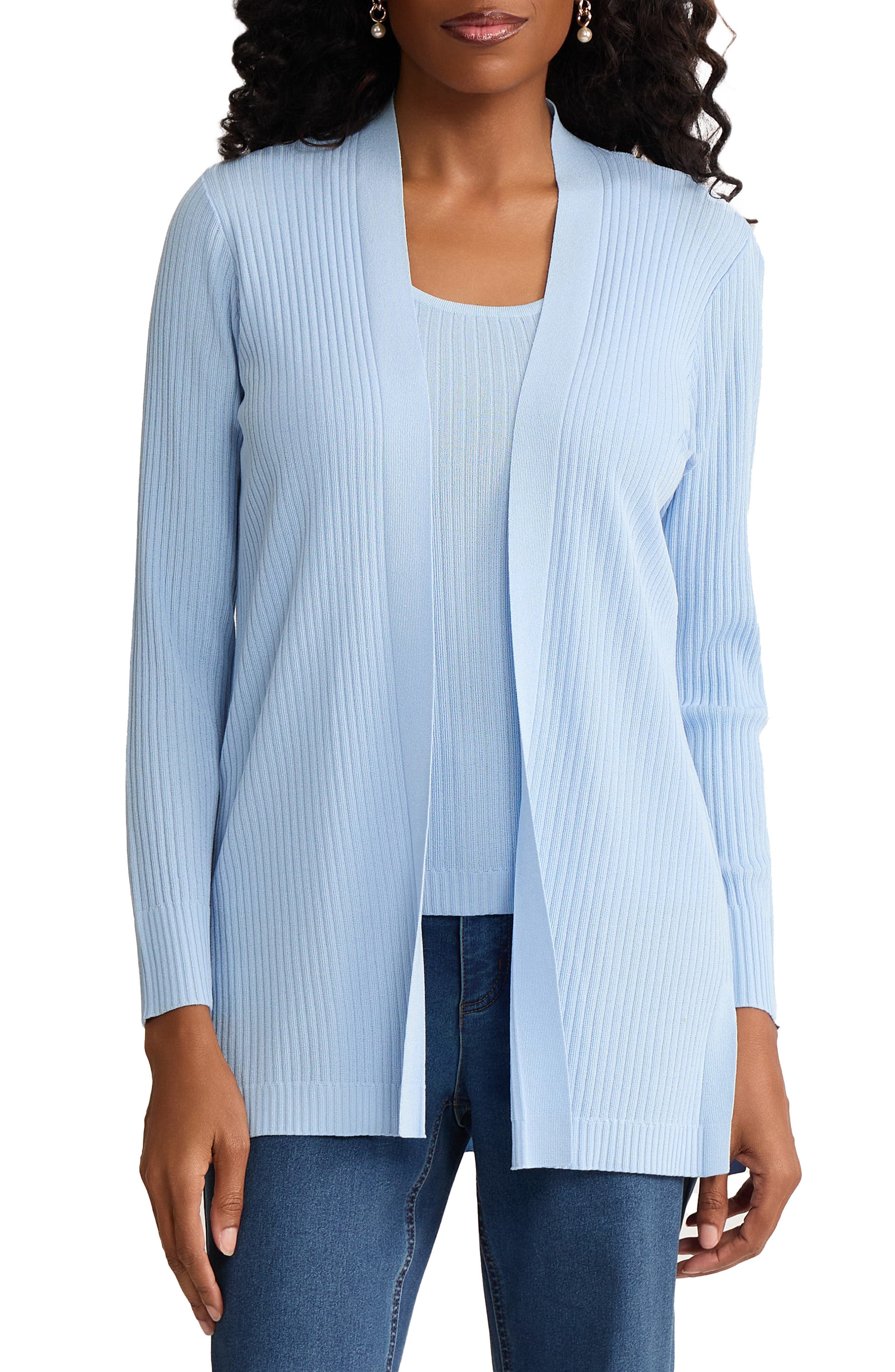 Sutton Open Front Rib Knit Cardigan - image 5