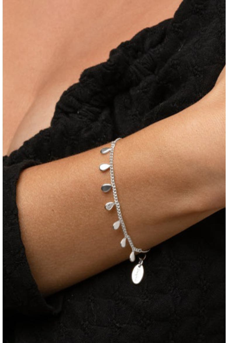 Arya Bracelet Minimalist Black Beaded Statement, Alternate, color, Silver
