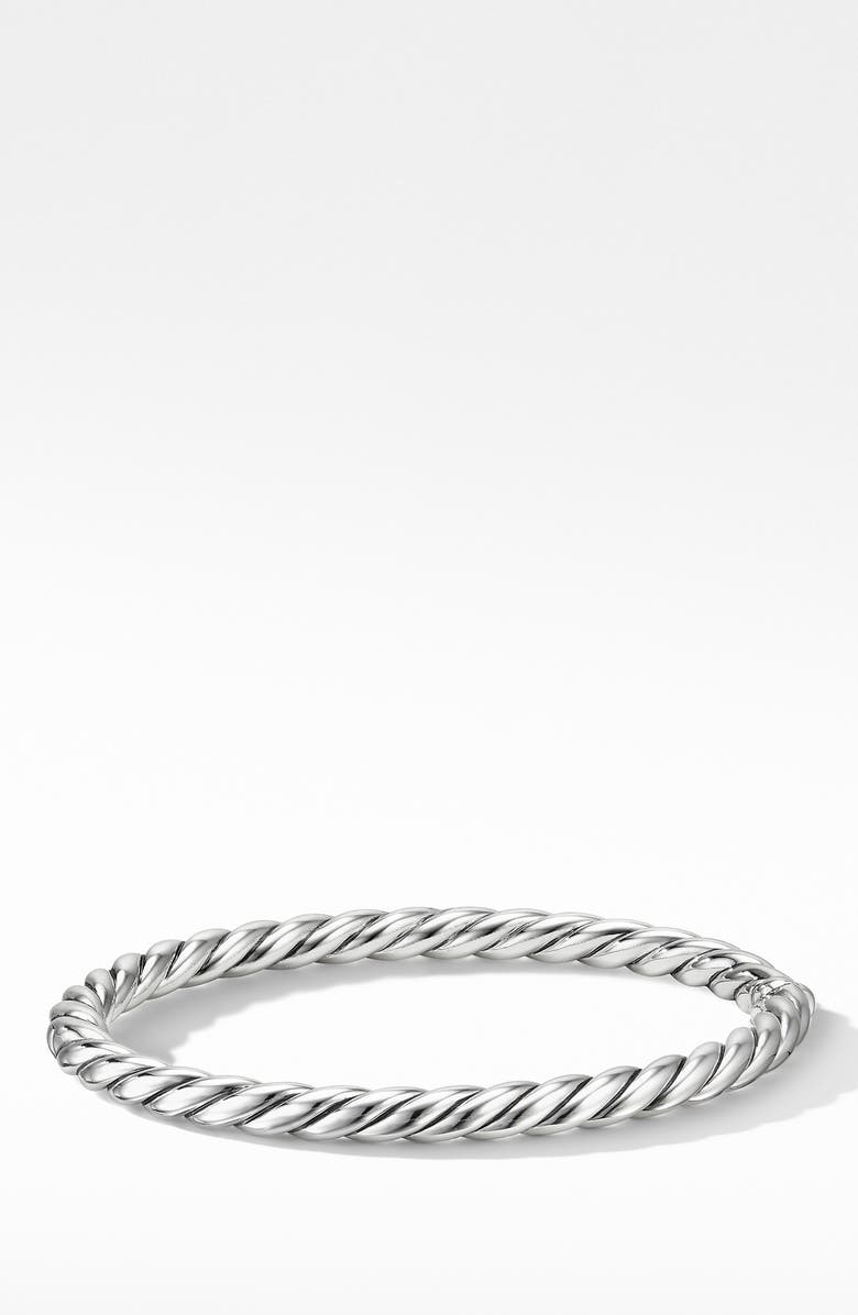 David Yurman Sculpted Cable Bangle Bracelet in Sterling Silver, 5mm, Main, color, 