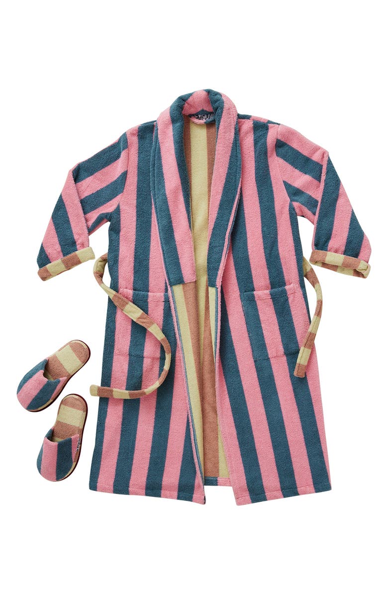 Dusen Dusen Martine Stripe Bathrobe, Alternate, color,