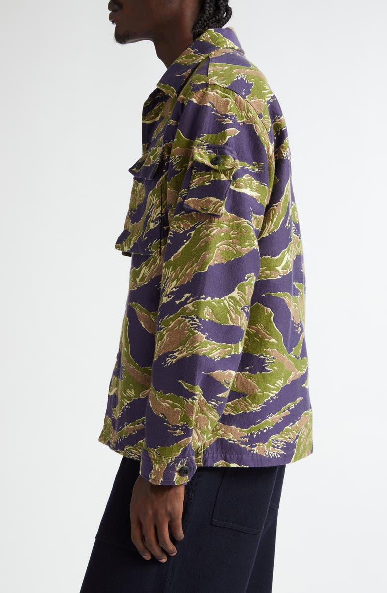 BEAMS Tiger Stripe Jacquard Military Shirt Jacket, Alternate, color, Tiger Stripe 90