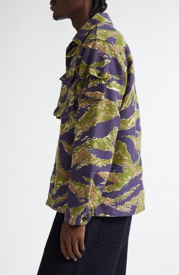 BEAMS Tiger Stripe Jacquard Military Shirt Jacket | Nordstrom BEAMS Tiger Stripe Jacquard Military Shirt Jacket | Nordstrom