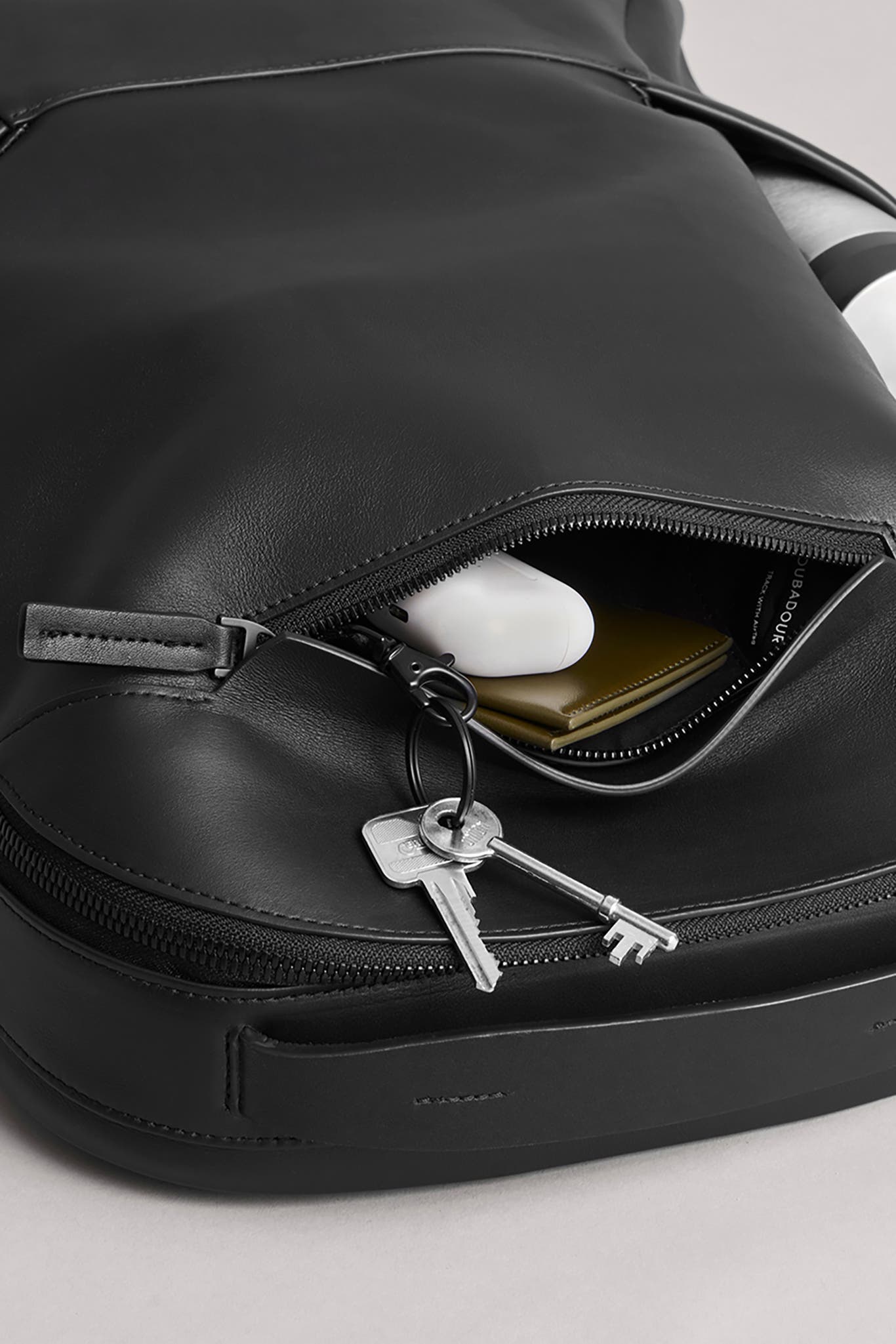 Troubadour Apex Leather Backpack, Alternate, color, Black