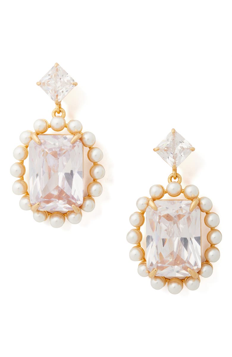 Kate Spade New York set in stone drop earrings, Main, color, 