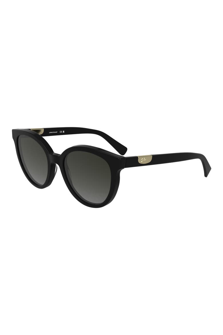 Le Pliage 52mm Gradient Round Sunglasses, Alternate, color, BLACK