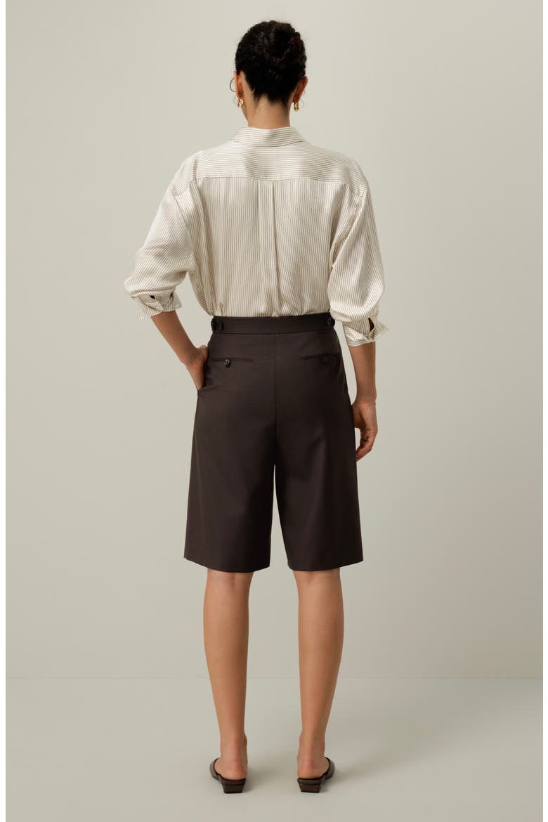 Women's Wool-Silk Bermuda Shorts, Alternate, color, Chestnut