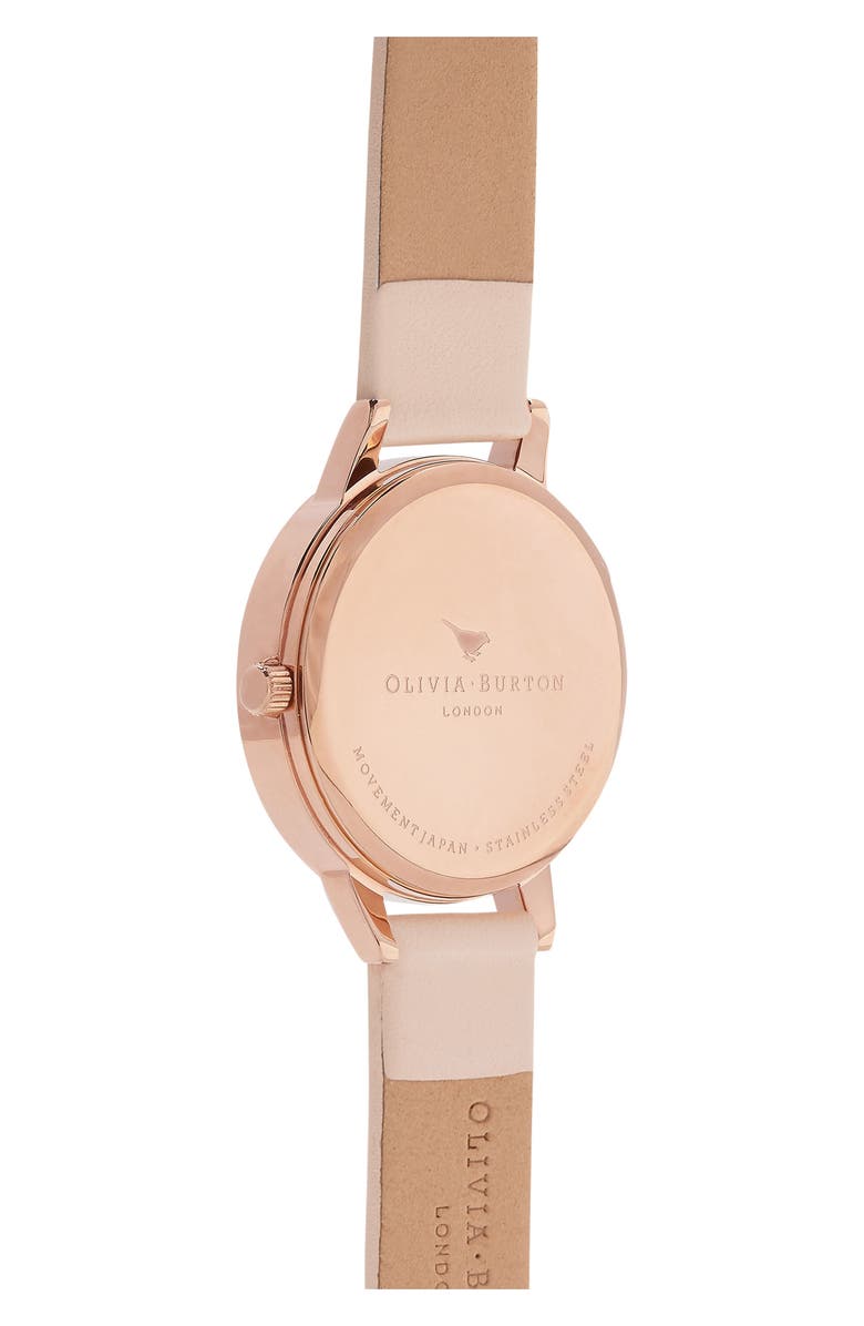 Olivia Burton Leather Strap Watch, 38mm, Alternate, color, 