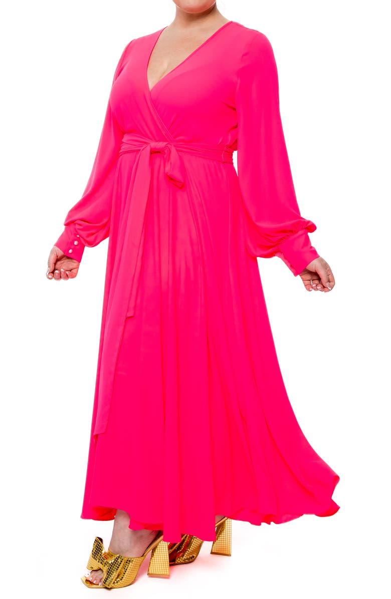 MEGHAN LA Lilypad Surplice Maxi Dress, Alternate, color,