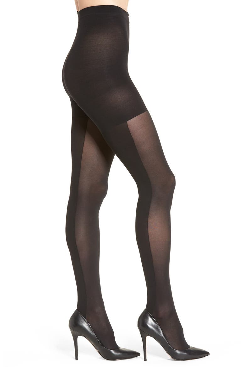 'Double Take' Tights, Main, color, VERY BLACK