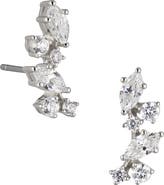 Nadri Flutter Cubic Zirconia Stud Earrings
