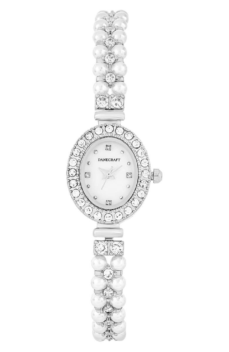 Danecraft Mother-of-Pearl Quartz Bracelet Watch, 25mm, Main, color, Silver
