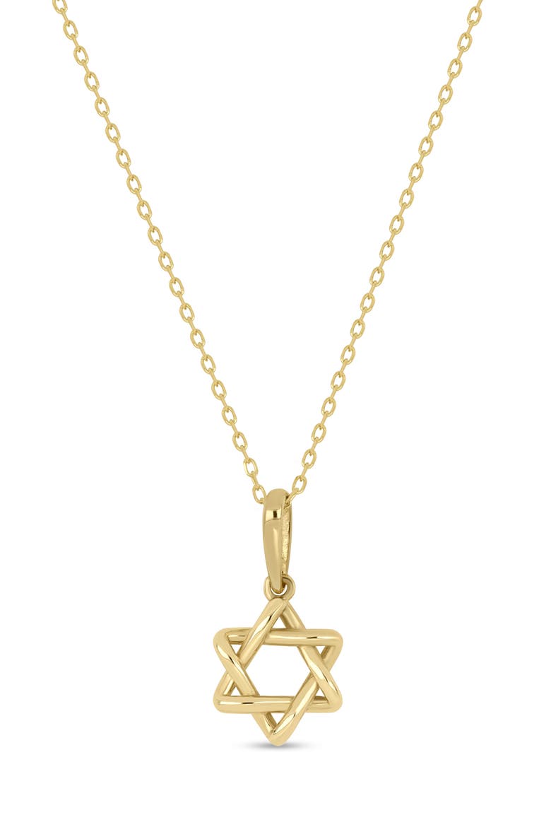 14K Gold Star of David Pendant Necklace, Main, color, 14K YELLOW GOLD