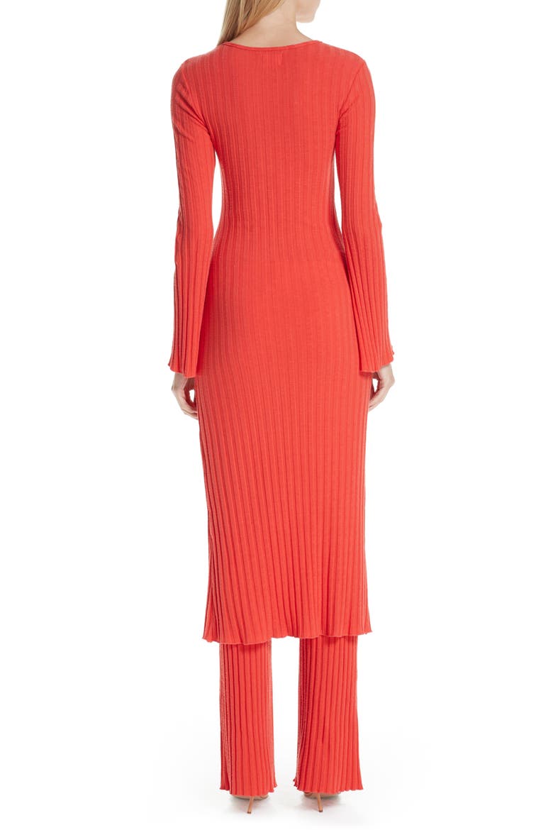 Rib Dress, Alternate, color, RED