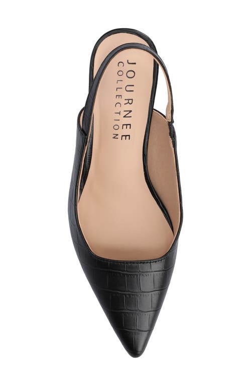 Journee Collection Women's Paulina Pointed Toe Slingback Pumps In Croco/black