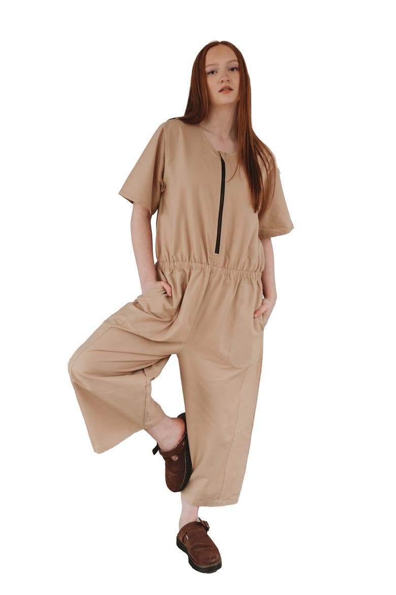 Organic Cotton Ethel Jumpsuit, Alternate, color, Brown