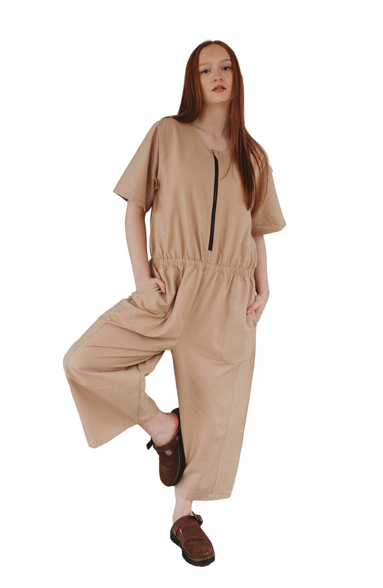 Turtledove London Organic Cotton Ethel Jumpsuit, Alternate, color, Brown