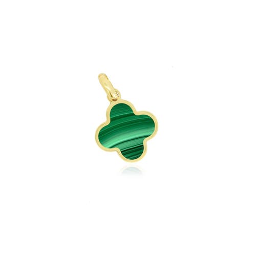 The Lovery Fine Jewelry Malachite Clover Charm In Green