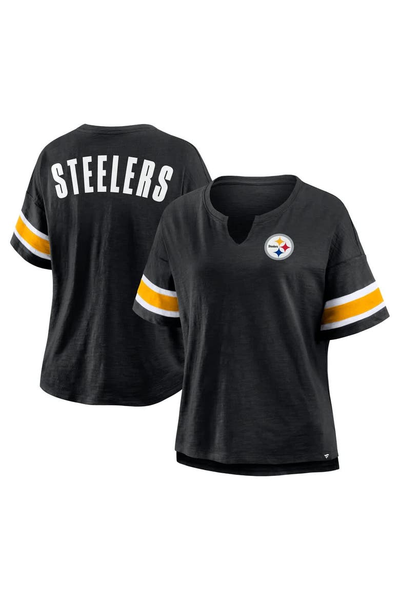 Women's Fanatics Black Pittsburgh Steelers Redzone Curl Route T-Shirt, Alternate, color, Black