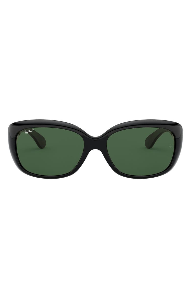 Ray-Ban Jackie Polarized 58mm Sunglasses, Alternate, color, Black/ Grey Polarized