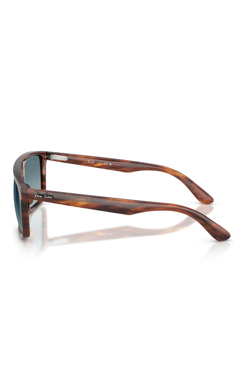 57mm Gradient Square Sunglasses, Alternate, color, STRIPED HAVANA / BLUE GREY