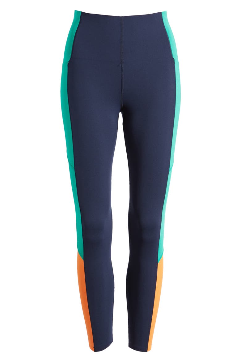 High Waist Pocket Leggings, Alternate, color, NAVY BLUE